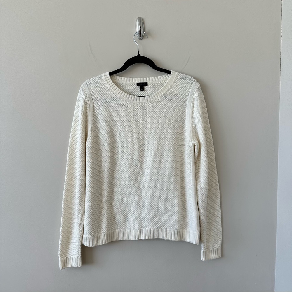 Talbots-Classic Cream Knit Pullover (Size:Large)
